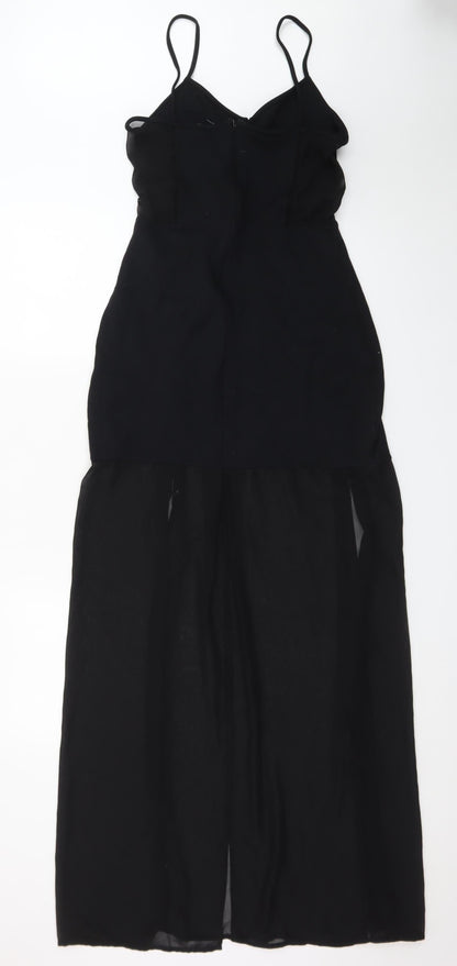 French Connection Women's Black Size 12 Slip Dress Midi V-Neck
