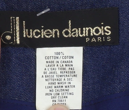 Lucien Daumois Women Blue Cotton Embroidered Blazer Size 14