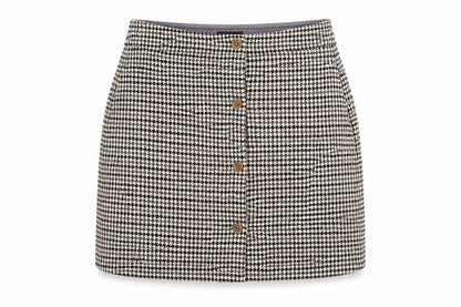 A.P.C. Women's Brown Wool A-Line Houndstooth Short Skirt Size 12
