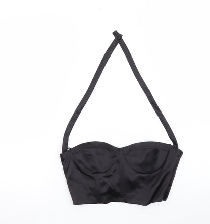 Zara Womens Black Satin Halter Camisole Crop Top Size 12