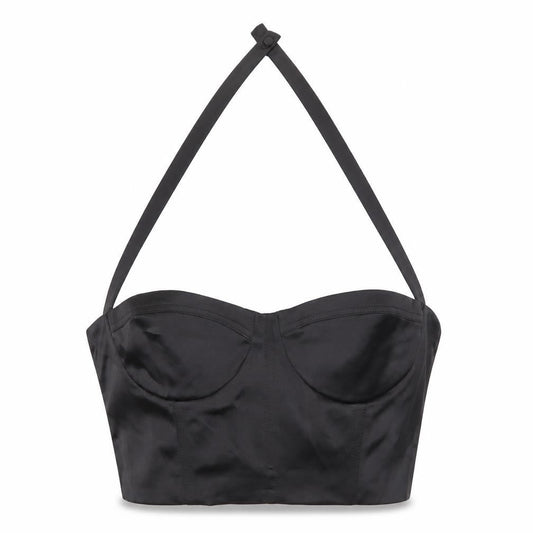 Zara Womens Black Satin Halter Camisole Crop Top Size 12