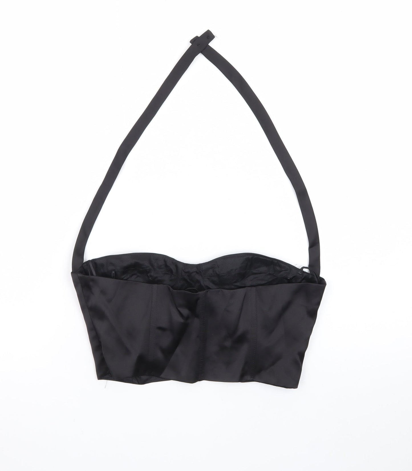 Zara Womens Black Satin Halter Camisole Crop Top Size 12