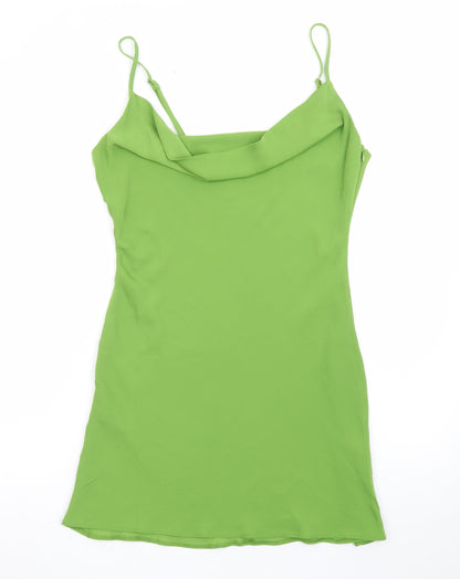 Nasty Gal Women’s Green Slip Dress UK 8 Cowl Neck Satin Style