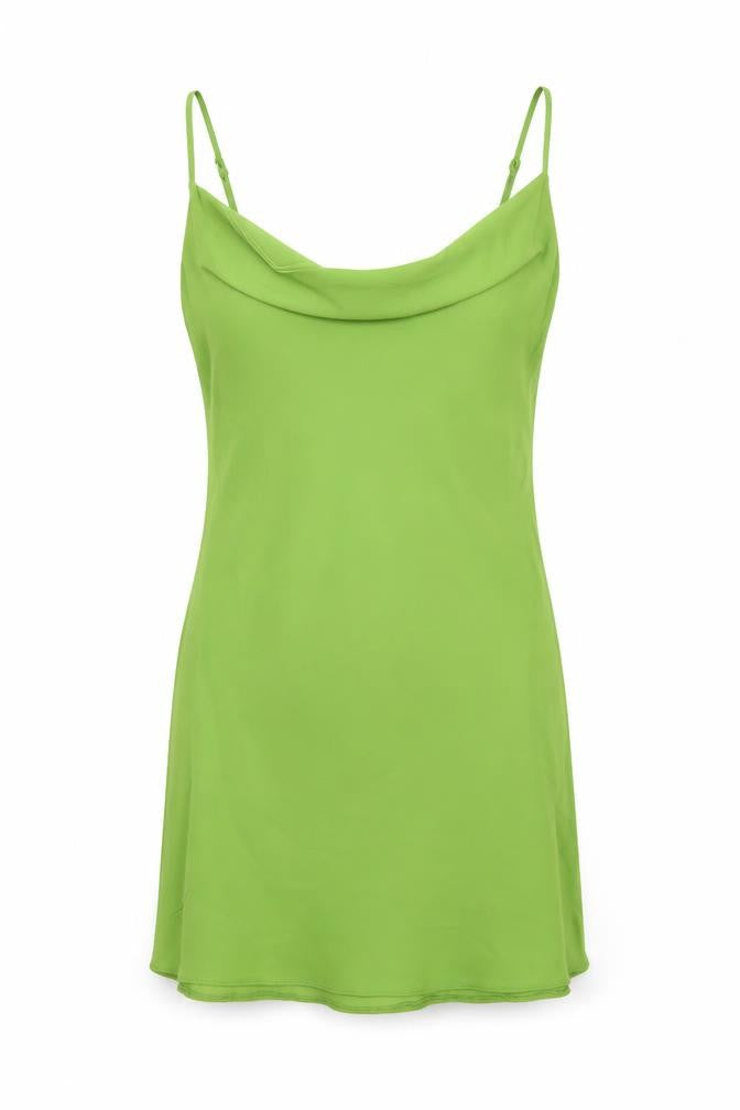 Nasty Gal Women’s Green Slip Dress UK 8 Cowl Neck Satin Style