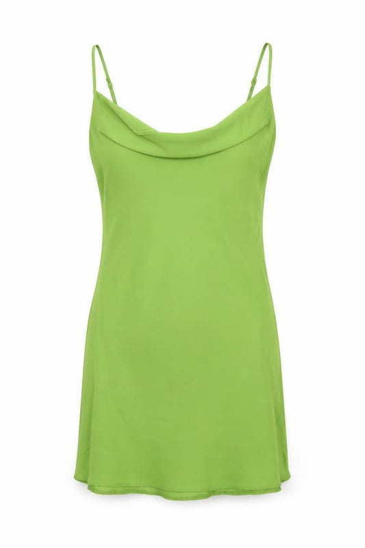 Nasty Gal Women’s Green Slip Dress UK 8 Cowl Neck Satin Style