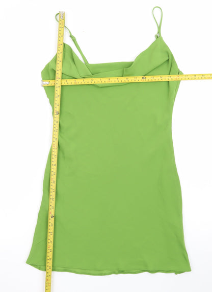 Nasty Gal Women’s Green Slip Dress UK 8 Cowl Neck Satin Style