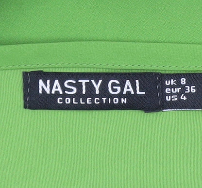 Nasty Gal Women’s Green Slip Dress UK 8 Cowl Neck Satin Style