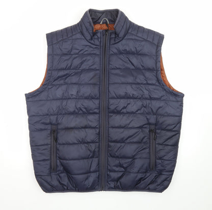 Red Herring Men's Blue XL Padded Bodywarmer Waistcoat
