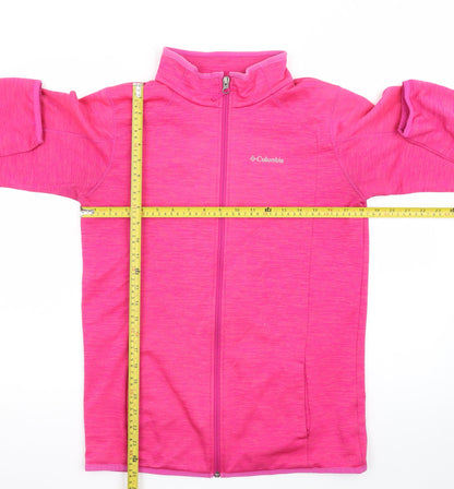 Columbia Women’s Pink Full Zip Fleece Jacket XL Lightweight Outdoor