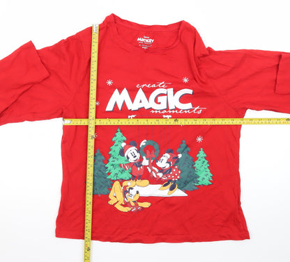 Disney Mickey & Friends Red Long Sleeve Women's Nightshirt M 12-14 Primark