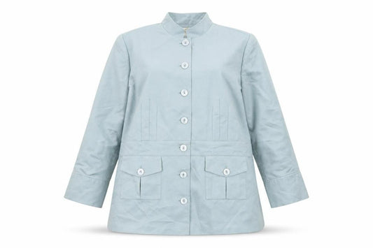 Classics Women's Blue Size 24 Mid-Length Button Jacket