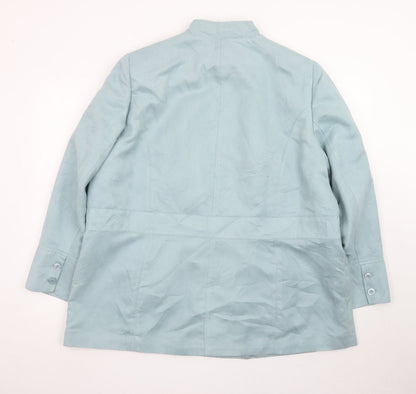 Classics Women's Blue Size 24 Mid-Length Button Jacket
