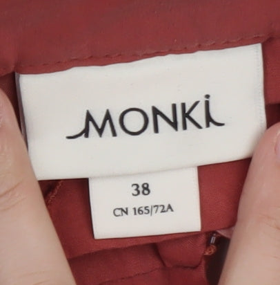 Monki Women’s Pink Paperbag Shorts Size 10 High Waist Belted