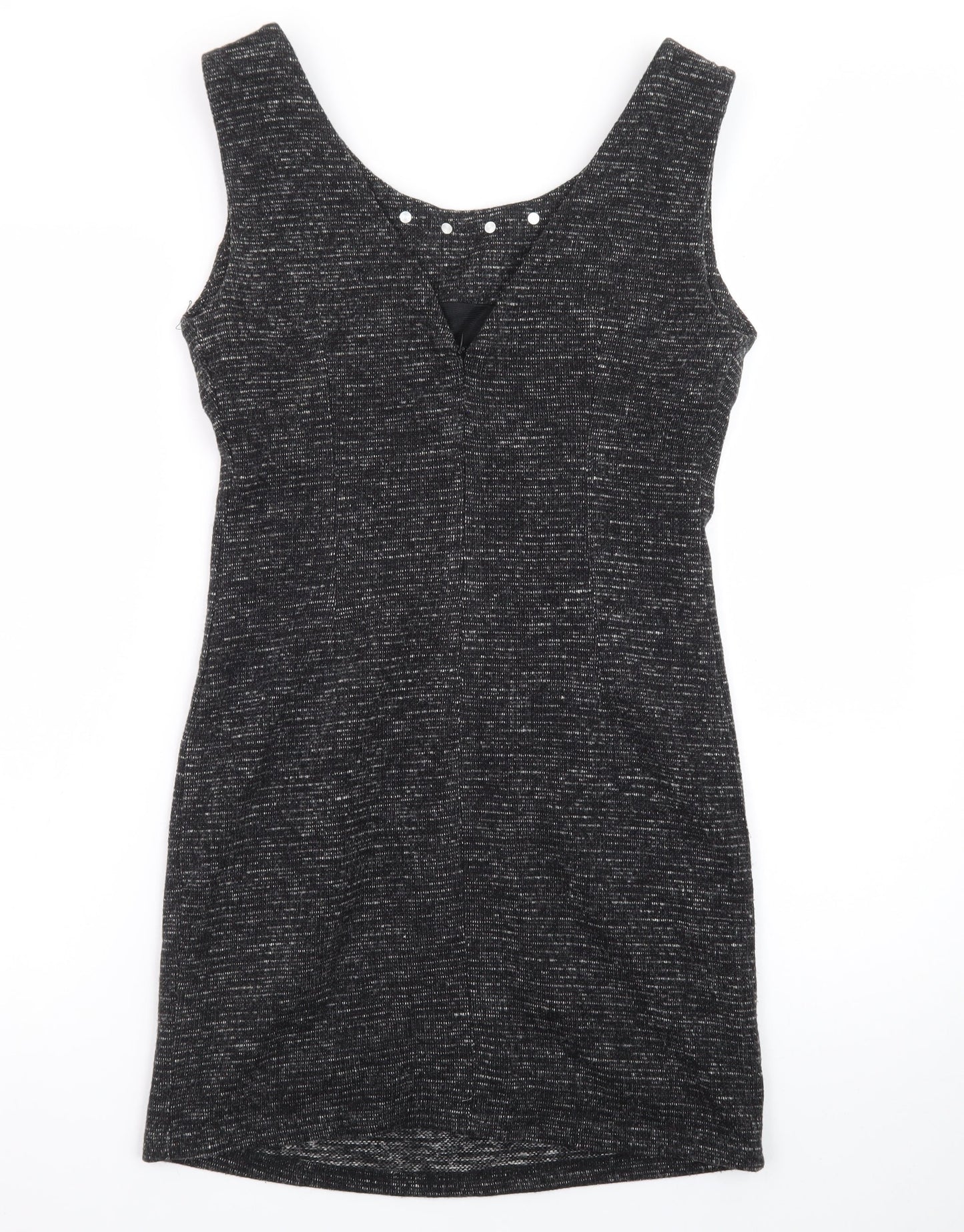 Glamorous Women’s Black Sheath Studded Short Dress Size 10