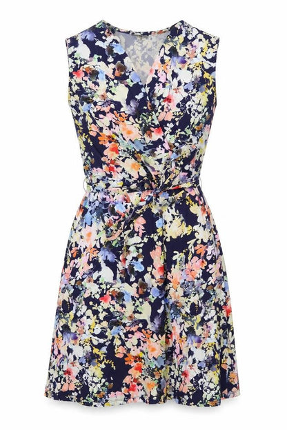 Warehouse Womens Multicoloured Floral Wrap Dress Size 10