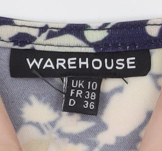 Warehouse Womens Multicoloured Floral Wrap Dress Size 10