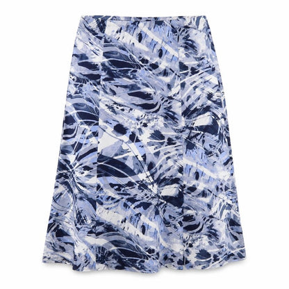 Barbara Lebek Womens Blue Geometric A-Line Midi Skirt Size 20