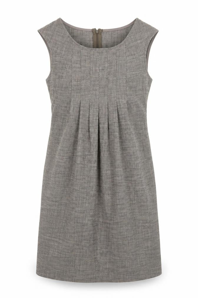 Expression Women Grey Check Sheath Work Dress Size 8 Sleeveless
