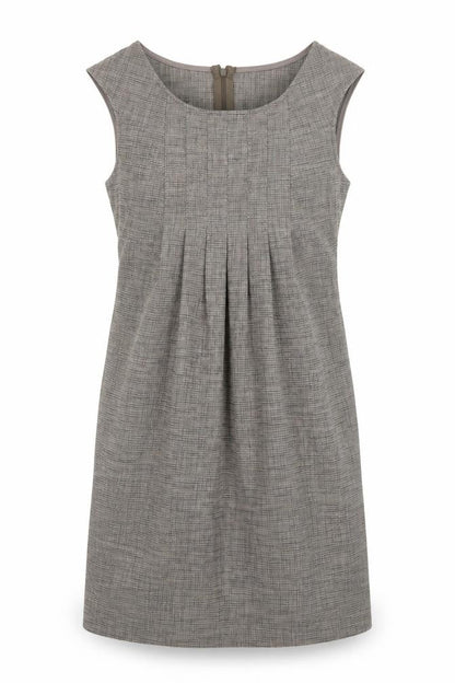 Expression Women Grey Check Sheath Work Dress Size 8 Sleeveless
