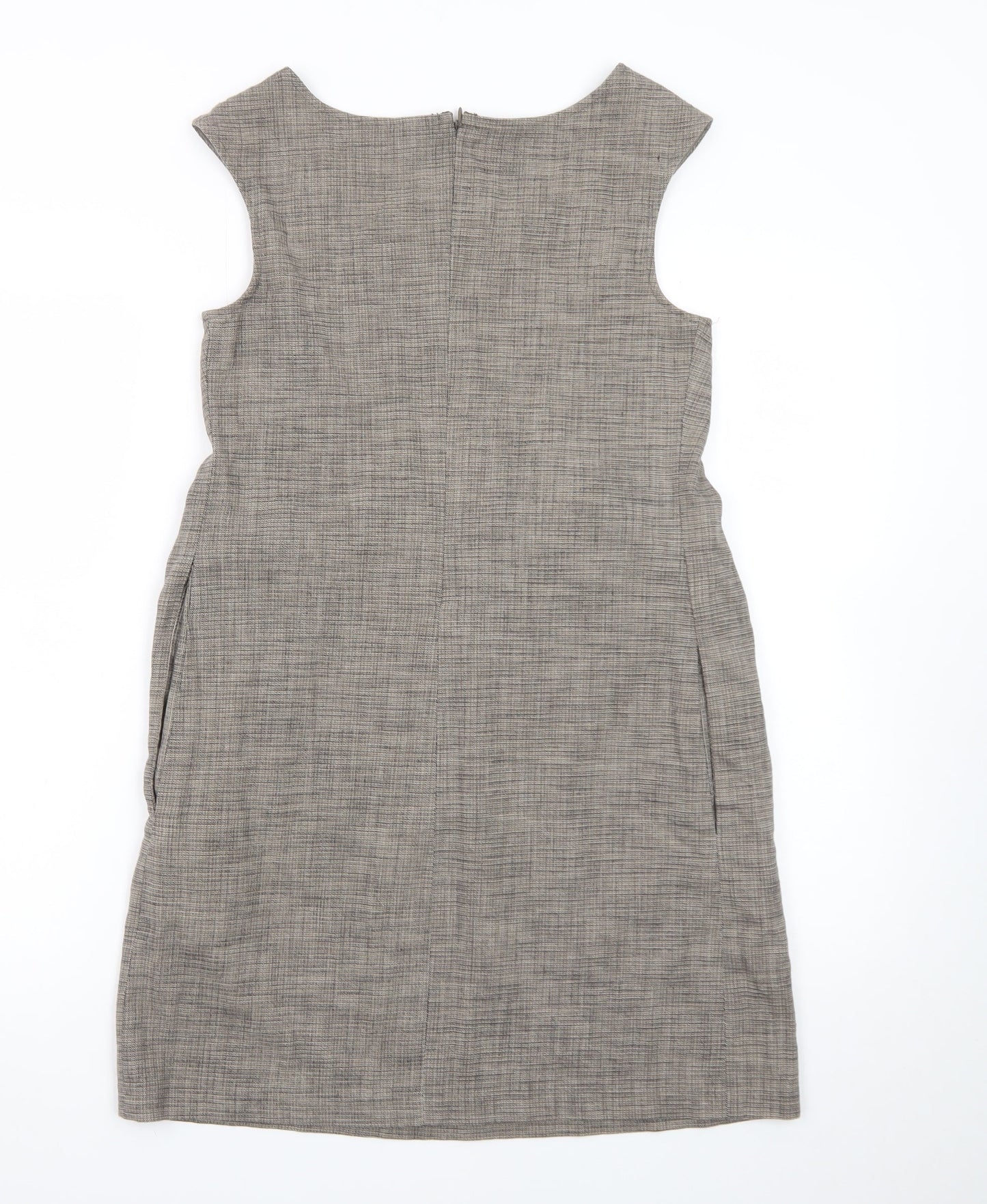 Expression Women Grey Check Sheath Work Dress Size 8 Sleeveless