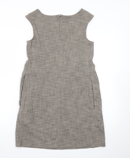 Expression Women Grey Check Sheath Work Dress Size 8 Sleeveless