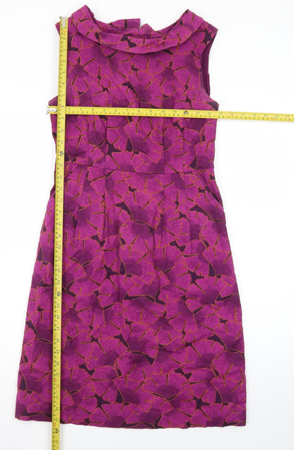 White Stuff Women’s Purple Floral Shift Dress Size 8 Sleeveless