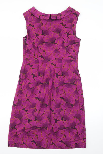 White Stuff Women’s Purple Floral Shift Dress Size 8 Sleeveless