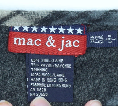 Mac & Jac Womens Grey Wool Blend Buttoned Waistcoat L Classic Fit