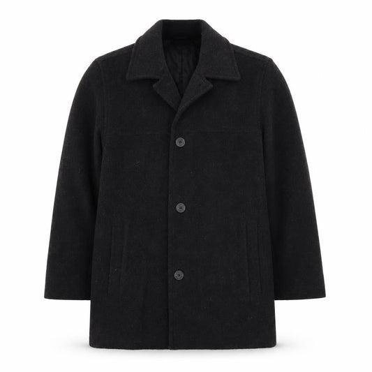 Dockers Men's Black Wool Blend Mid-Length Overcoat M