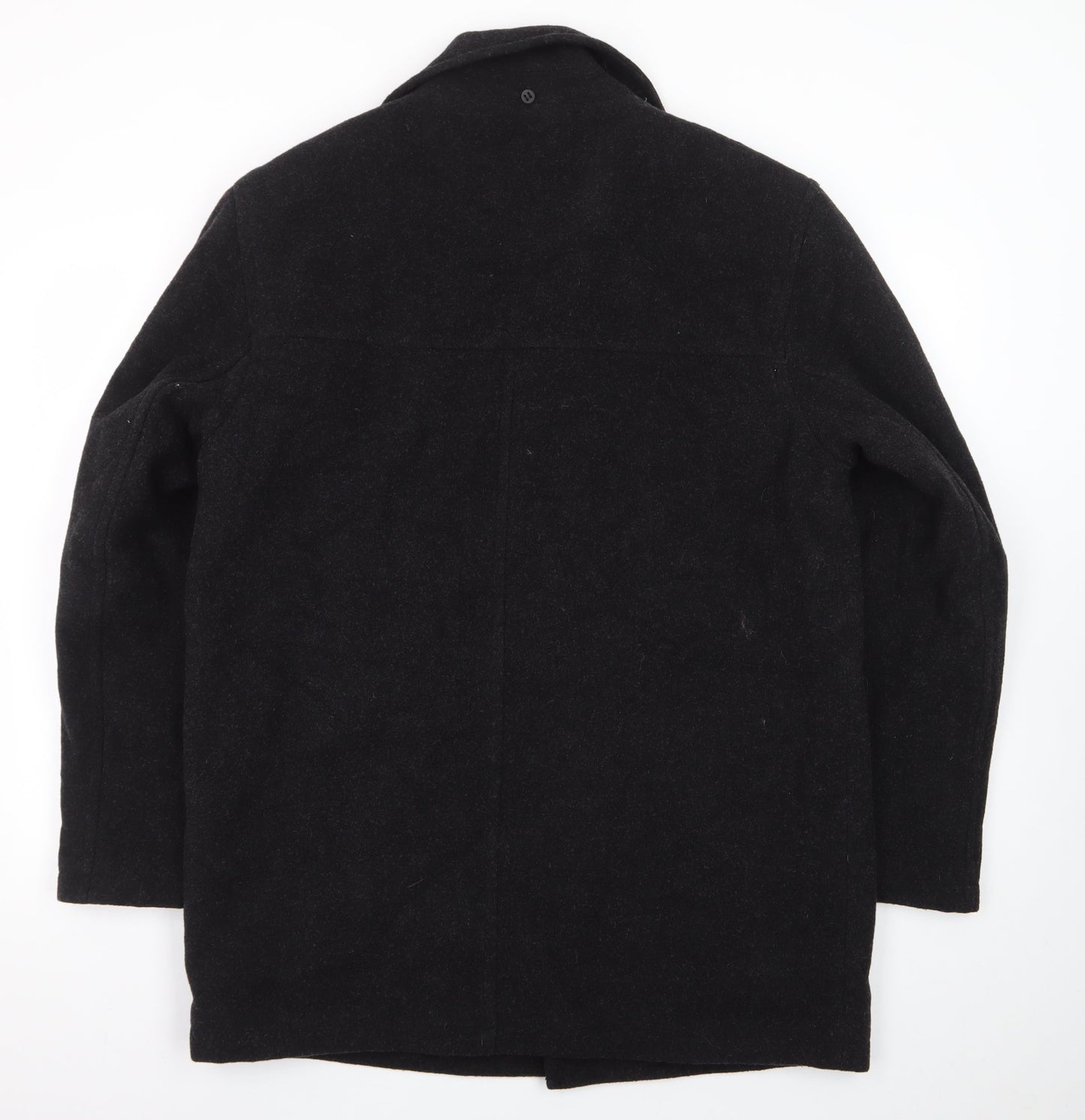 Dockers Men's Black Wool Blend Mid-Length Overcoat M