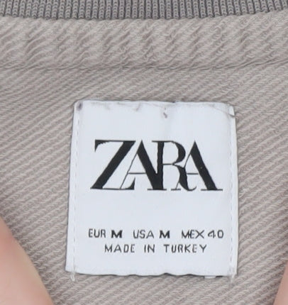 Zara Men's Beige Short Sleeve Cotton Polo Shirt Size M