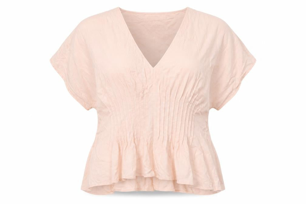 Marks & Spencer Women’s Pink Cotton Tunic Blouse Size 18 V-Neck