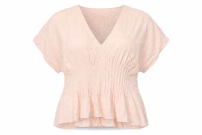 Marks & Spencer Women’s Pink Cotton Tunic Blouse Size 18 V-Neck