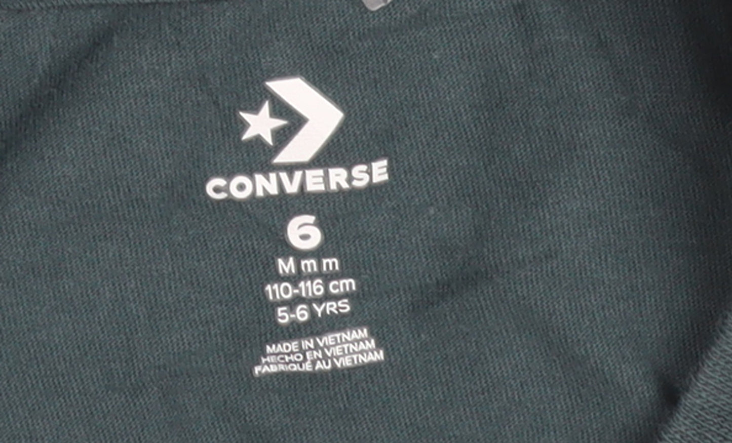 Converse Boys Green 5-6 Years Logo Graphic Cotton T-Shirt