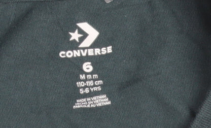 Converse Boys Green 5-6 Years Logo Graphic Cotton T-Shirt