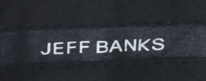 Jeff Banks Men's Black Regular Fit Wool Blend Dress Trousers 36in