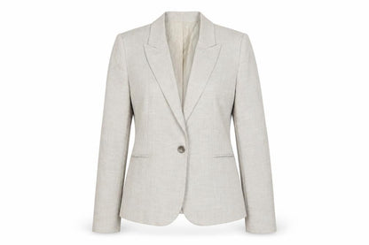 Zara Women Beige Tailored Blazer UK 14 Classic Single-Breasted Jacket