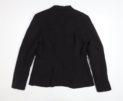 H&M Women’s Black Blazer Size 14 Slim Fit Tailored One Button Jacket