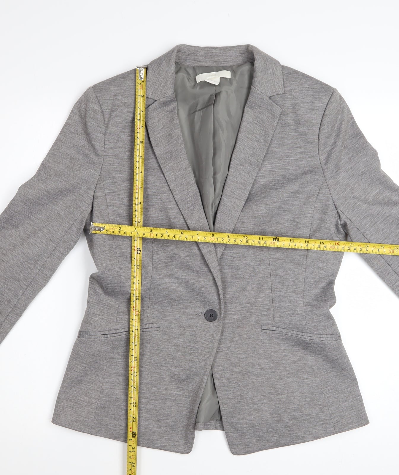 H&M Women Grey Classic Long Sleeve Blouse Size 14