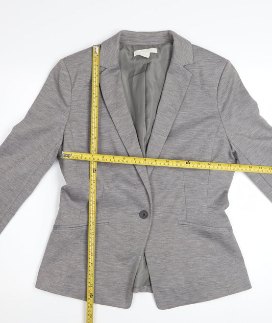 H&M Women Grey Classic Long Sleeve Blouse Size 14