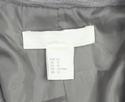 H&M Women Grey Classic Long Sleeve Blouse Size 14