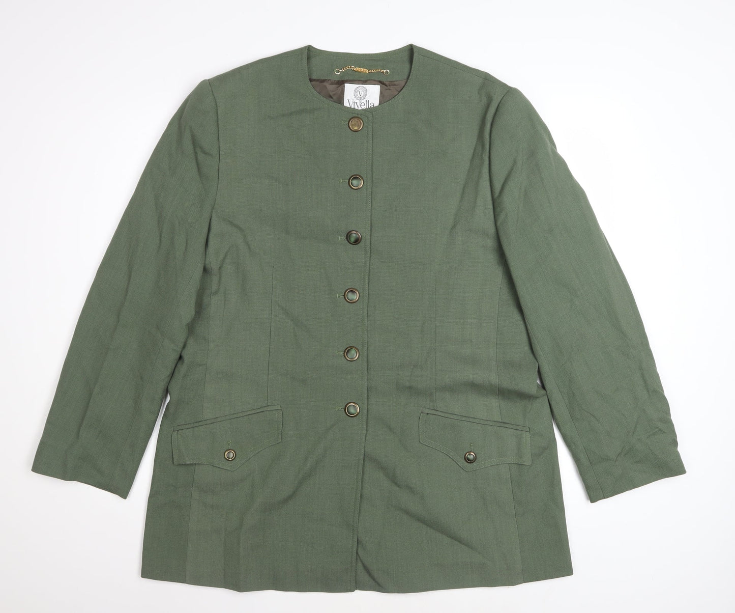 Viyella Women's Green Regular Fit Long Sleeve Country Jacket UK 16