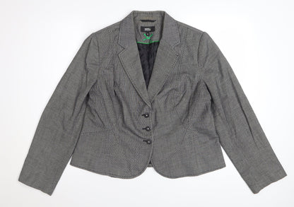 Marks and Spencer Women's Grey Check Blazer UK 18 Classic Fit