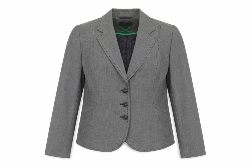 Marks and Spencer Women's Grey Check Blazer UK 18 Classic Fit