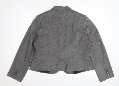 Marks and Spencer Women's Grey Check Blazer UK 18 Classic Fit