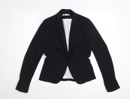 H&M Women Black Size 6 Single-Breasted Blazer Jacket