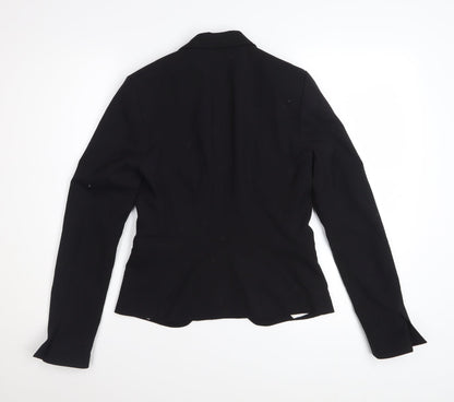 H&M Women Black Size 6 Single-Breasted Blazer Jacket