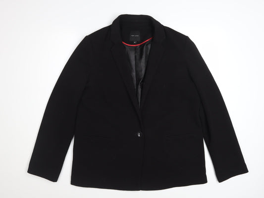 New Look Women Black Regular Fit Blazer Jacket Size 14