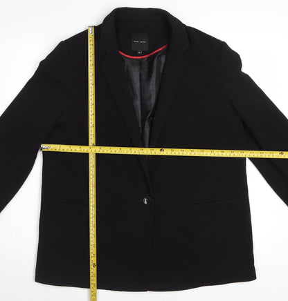 New Look Women Black Regular Fit Blazer Jacket Size 14