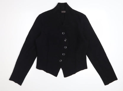 Principles Women Black Wool Blazer Jacket Size 12